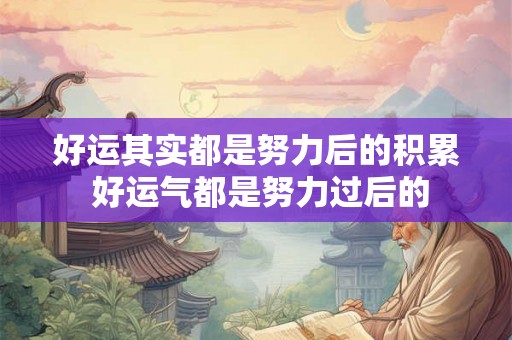 好运其实都是努力后的积累 好运气都是努力过后的 好运其实都是努力后的积累 好运气都是努力过后的