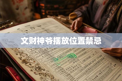 文财神爷摆放位置禁忌
