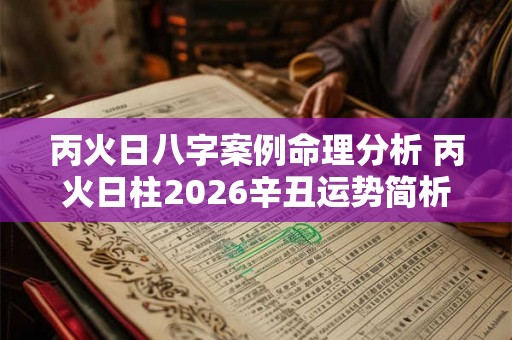 丙火日八字案例命理分析 丙火日柱2026辛丑运势简析