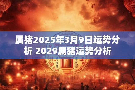 属猪2025年3月9日运势分析 2029属猪运势分析
