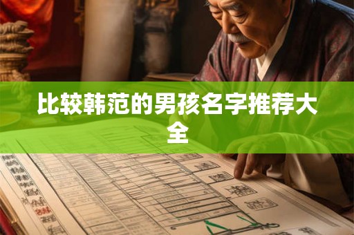 比较韩范的男孩名字推荐大全 比较韩范的男孩名字推荐大全
