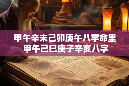 甲午辛未己卯庚午八字命里 甲午己巳庚子辛亥八字