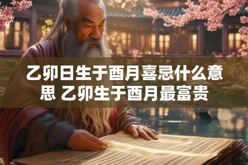 乙卯日生于酉月喜忌什么意思 乙卯生于酉月最富贵 乙卯日生于酉月喜忌什么意思 乙卯生于酉月最富贵
