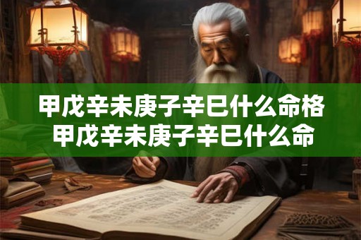 甲戊辛未庚子辛巳什么命格 甲戊辛未庚子辛巳什么命格啊 甲戊辛未庚子辛巳什么命格 甲戊辛未庚子辛巳什么命格啊