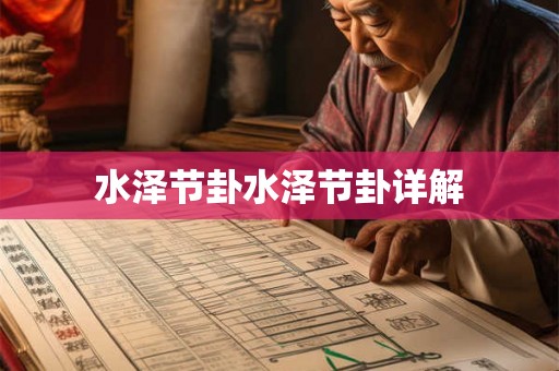 水泽节卦水泽节卦详解 水泽节卦水泽节卦详解