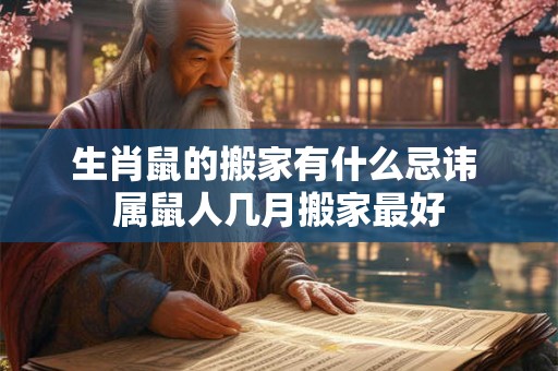 生肖鼠的搬家有什么忌讳 属鼠人几月搬家最好