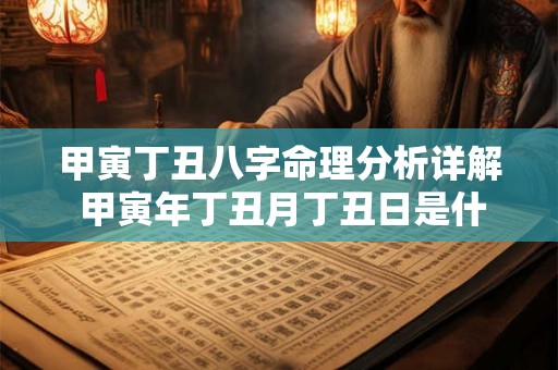 甲寅丁丑八字命理分析详解 甲寅年丁丑月丁丑日是什么命