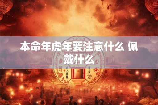 本命年虎年要注意什么 佩戴什么