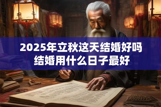 2025年立秋这天结婚好吗 结婚用什么日子最好
