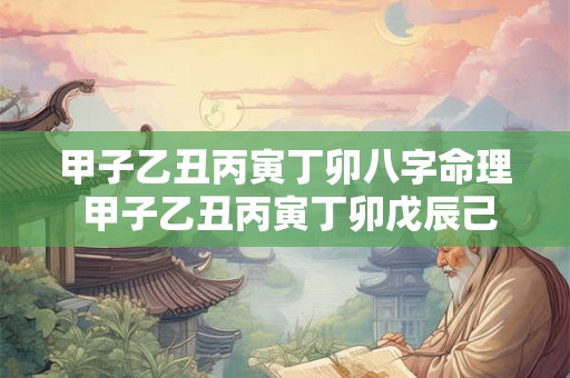 甲子乙丑丙寅丁卯八字命理 甲子乙丑丙寅丁卯戊辰己巳庚午辛未壬申癸酉时间 甲子乙丑丙寅丁卯八字命理 甲子乙丑丙寅丁卯戊辰己巳庚午辛未壬申癸酉时间