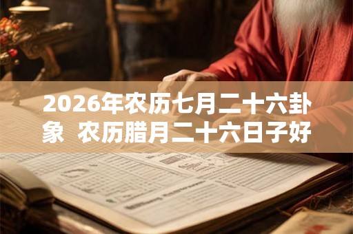 2026年农历七月二十六卦象 农历腊月二十六日子好吗 2026年农历七月二十六卦象 农历腊月二十六日子好吗
