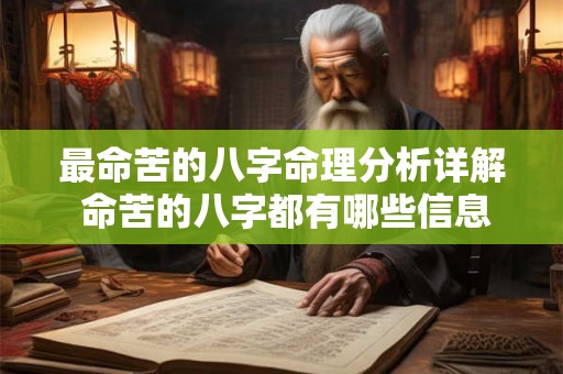 最命苦的八字命理分析详解 命苦的八字都有哪些信息 最命苦的八字命理分析详解 命苦的八字都有哪些信息