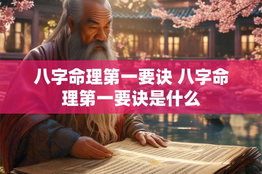 八字命理第一要诀 八字命理第一要诀是什么