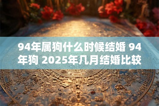 94年属狗什么时候结婚 94年狗 2025年几月结婚比较好