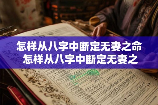 怎样从八字中断定无妻之命 怎样从八字中断定无妻之命的婚姻 怎样从八字中断定无妻之命 怎样从八字中断定无妻之命的婚姻