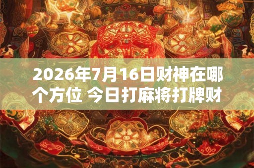 2026年7月16日财神在哪个方位 今日打麻将打牌财运方位 2026年7月16日财神在哪个方位 今日打麻将打牌财运方位