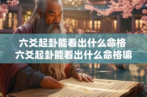 六爻起卦能看出什么命格 六爻起卦能看出什么命格嘛