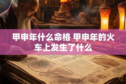 甲申年什么命格 甲申年的火车上发生了什么 甲申年什么命格 甲申年的火车上发生了什么