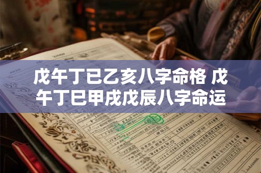 戊午丁已乙亥八字命格 戊午丁巳甲戌戊辰八字命运
