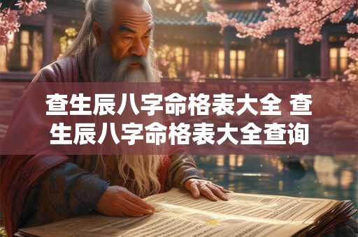 查生辰八字命格表大全 查生辰八字命格表大全查询