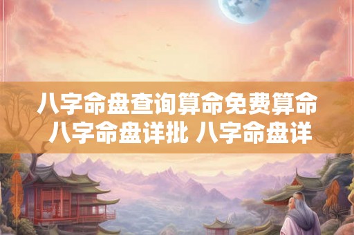 八字命盘查询算命免费算命 八字命盘详批 八字命盘详解 八字命盘查询算命免费算命 八字命盘详批 八字命盘详解
