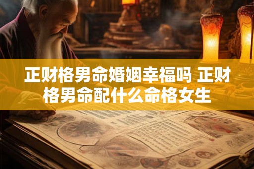 正财格男命婚姻幸福吗 正财格男命配什么命格女生