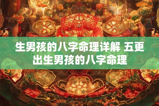 生男孩的八字命理详解 五更出生男孩的八字命理 生男孩的八字命理详解 五更出生男孩的八字命理