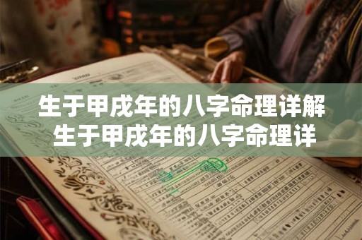 生于甲戌年的八字命理详解 生于甲戌年的八字命理详解图 生于甲戌年的八字命理详解 生于甲戌年的八字命理详解图