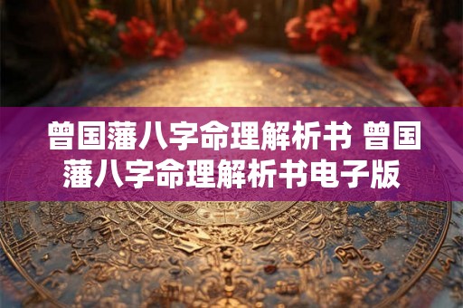 曾国藩八字命理解析书 曾国藩八字命理解析书电子版 曾国藩八字命理解析书 曾国藩八字命理解析书电子版