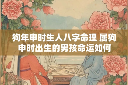 狗年申时生人八字命理 属狗申时出生的男孩命运如何