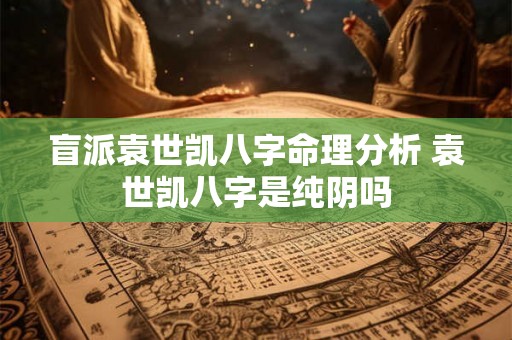 盲派袁世凯八字命理分析 袁世凯八字是纯阴吗 盲派袁世凯八字命理分析 袁世凯八字是纯阴吗