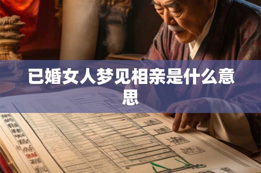 已婚女人梦见相亲是什么意思