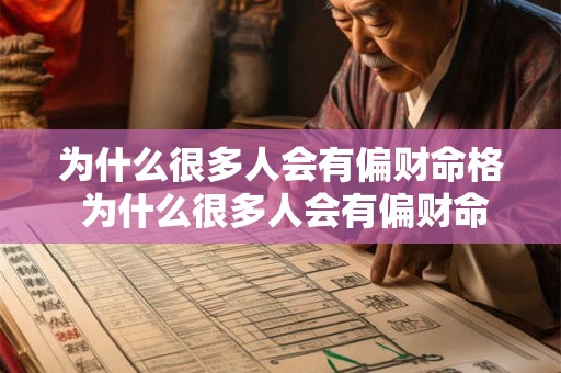 为什么很多人会有偏财命格 为什么很多人会有偏财命格的存在