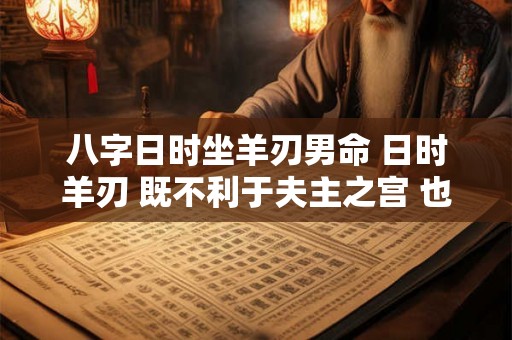 八字日时坐羊刃男命 日时羊刃 既不利于夫主之宫 也不利本人