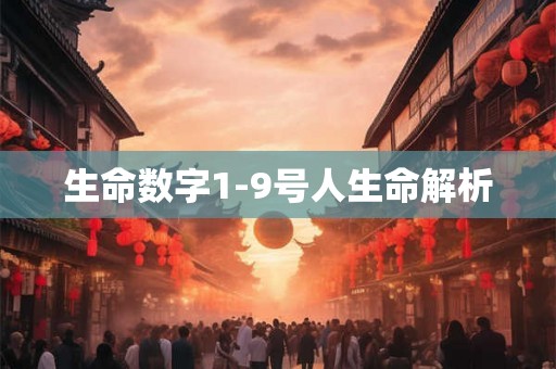 生命数字1-9号人生命解析 生命数字1-9号人生命解析