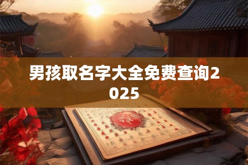 男孩取名字大全免费查询2025 男孩取名字大全免费查询2025