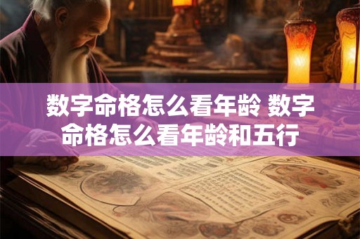 数字命格怎么看年龄 数字命格怎么看年龄和五行