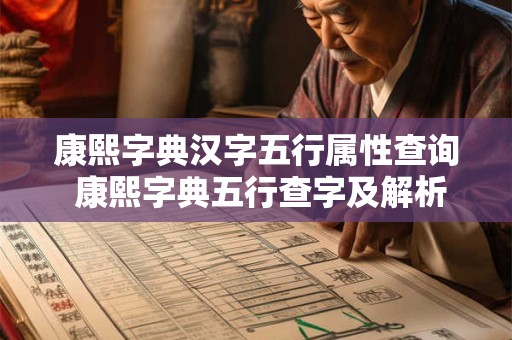 康熙字典汉字五行属性查询 康熙字典五行查字及解析