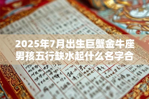 2025年7月出生巨蟹金牛座男孩五行缺水起什么名字合适