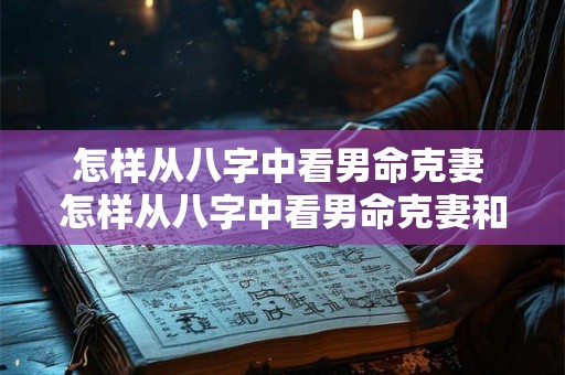 怎样从八字中看男命克妻 怎样从八字中看男命克妻和子女