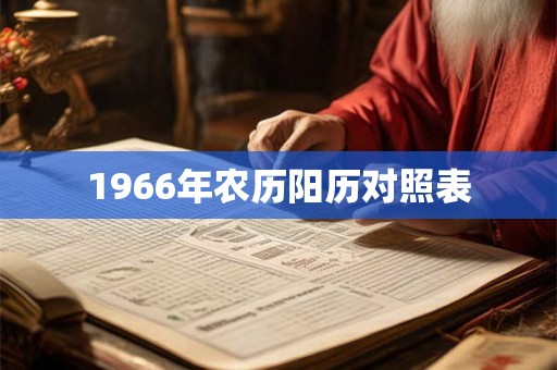 1966年农历阳历对照表 1966年农历阳历对照表