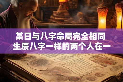 某日与八字命局完全相同 生辰八字一样的两个人在一起的好吗怎么样 某日与八字命局完全相同 生辰八字一样的两个人在一起的好吗怎么样