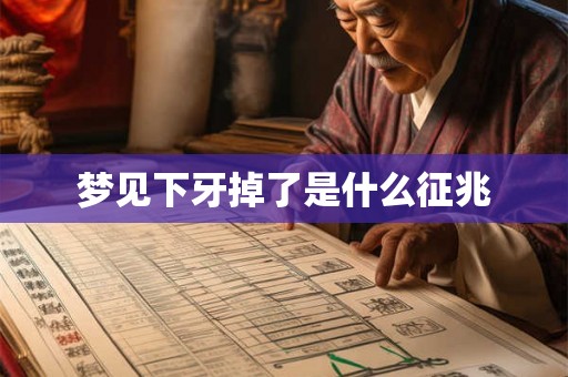 梦见下牙掉了是什么征兆