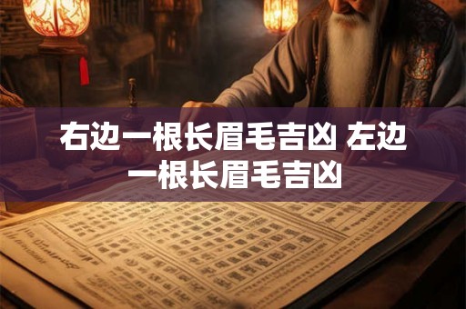 右边一根长眉毛吉凶 左边一根长眉毛吉凶 右边一根长眉毛吉凶 左边一根长眉毛吉凶