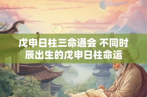 戊申日柱三命通会 不同时辰出生的戊申日柱命运