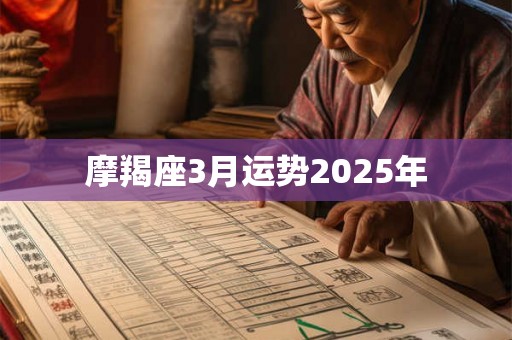摩羯座3月运势2025年