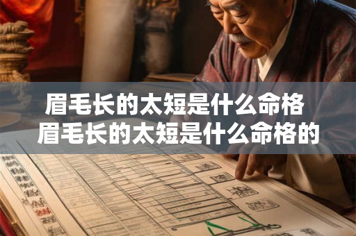 眉毛长的太短是什么命格 眉毛长的太短是什么命格的人 眉毛长的太短是什么命格 眉毛长的太短是什么命格的人