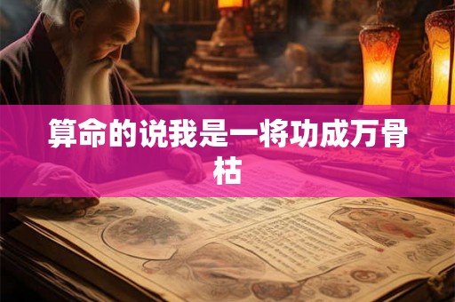 算命的说我是一将功成万骨枯