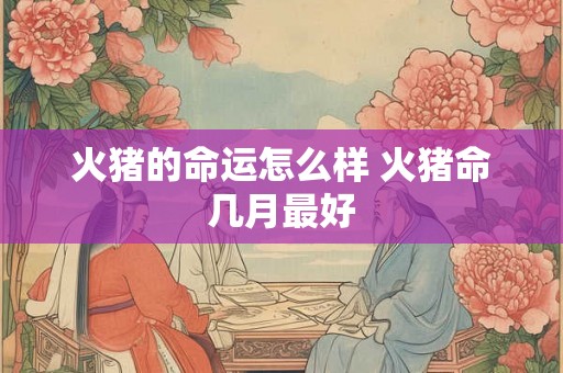 火猪的命运怎么样 火猪命几月最好 火猪的命运怎么样 火猪命几月最好