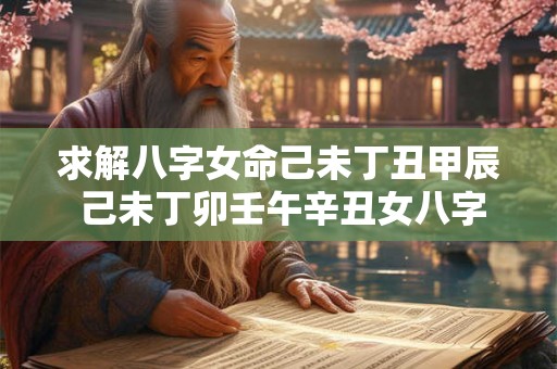 求解八字女命己未丁丑甲辰 己未丁卯壬午辛丑女八字案例
